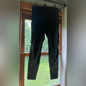 Mixed Vegan Leather Leggings